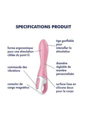 Vibromasseur gonflable G-Spot rose USB Air Pump Vibrator 2 Satisfyer